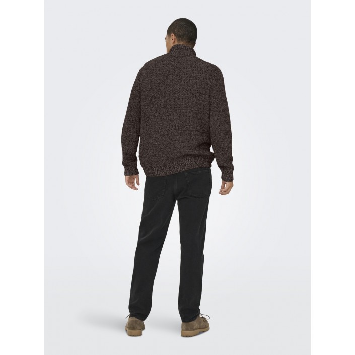 ONLY&SONS ONSJOIN REG LS HIGH NECK KNIT CAMP Sequoia/COFFEE BEAN | Freewear ONSJOIN REG LS HIGH NECK KNIT CAMP - www.freewear.nl - Freewear