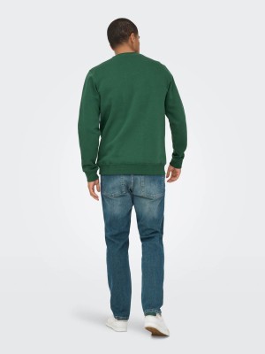 ONLY&SONS ONSCONNOR SIMPLE LIFE REG LS CREW S: Trekking Green/ROCKIES | Freewear ONSCONNOR SIMPLE LIFE REG LS CREW S: - www.freewear.nl - Freewear