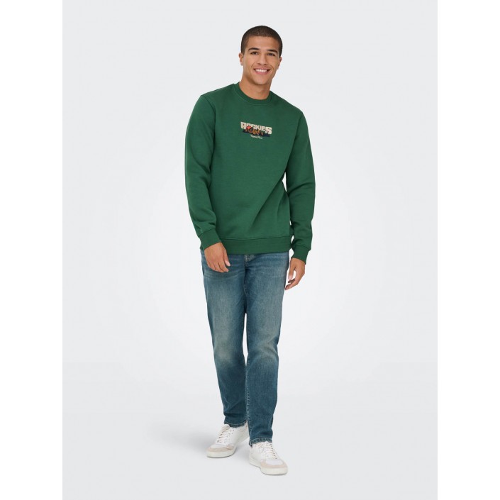 ONLY&SONS ONSCONNOR SIMPLE LIFE REG LS CREW S: Trekking Green/ROCKIES | Freewear ONSCONNOR SIMPLE LIFE REG LS CREW S: - www.freewear.nl - Freewear