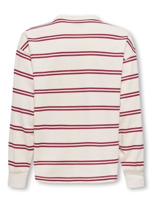 ONLY&SONS OSJANDREW LIFE RLX STRIPE LS SWT Tofu/TIBETAN RED | Freewear OSJANDREW LIFE RLX STRIPE LS SWT - www.freewear.nl - Freewear