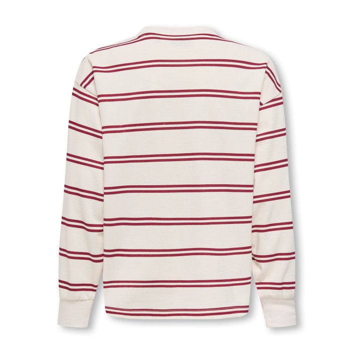 ONLY&SONS OSJANDREW LIFE RLX STRIPE LS SWT Tofu/TIBETAN RED | Freewear OSJANDREW LIFE RLX STRIPE LS SWT - www.freewear.nl - Freewear