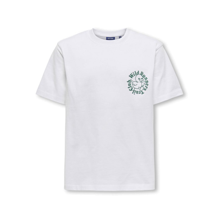 ONLY&SONS OSJFRED DANIEL LIFE RLX SS TEE JRS Bright White/WILD RUNNERS | Freewear OSJFRED DANIEL LIFE RLX SS TEE JRS - www.freewear.nl - Freewear