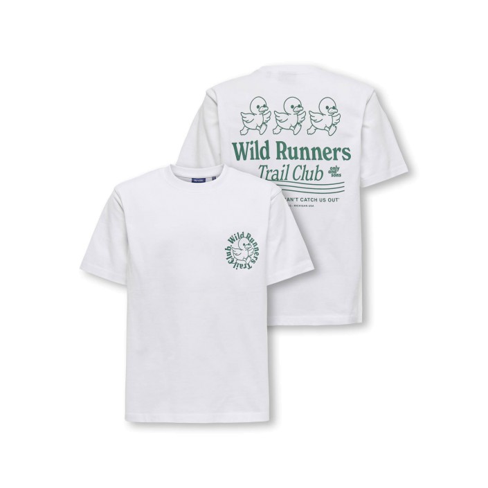 ONLY&SONS OSJFRED DANIEL LIFE RLX SS TEE JRS Bright White/WILD RUNNERS | Freewear OSJFRED DANIEL LIFE RLX SS TEE JRS - www.freewear.nl - Freewear