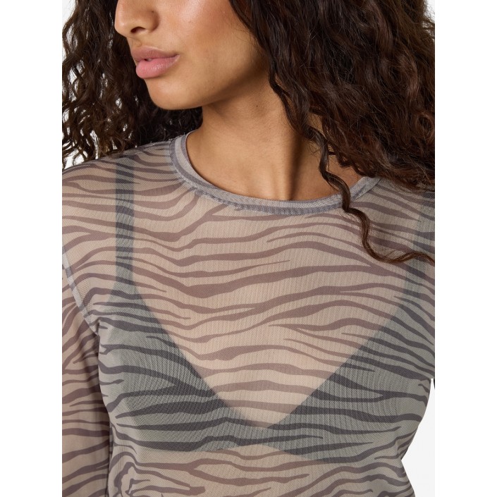 Noisy May NMJUDITH L/S MESH TOP JRS LX Chinchilla/MOREL ZEBRA | Freewear NMJUDITH L/S MESH TOP JRS LX - www.freewear.nl - Freewear