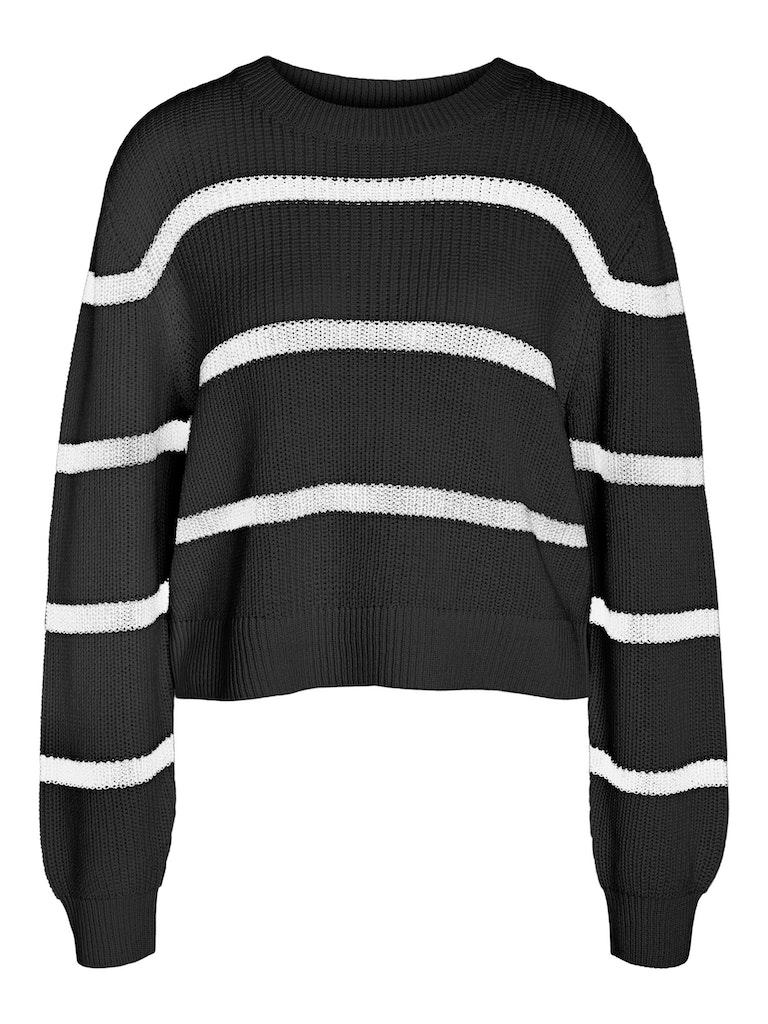 Noisy may Trui Nmmaysa L/s Stripe O-neck Knit 27027632 Black Dames Maat - L