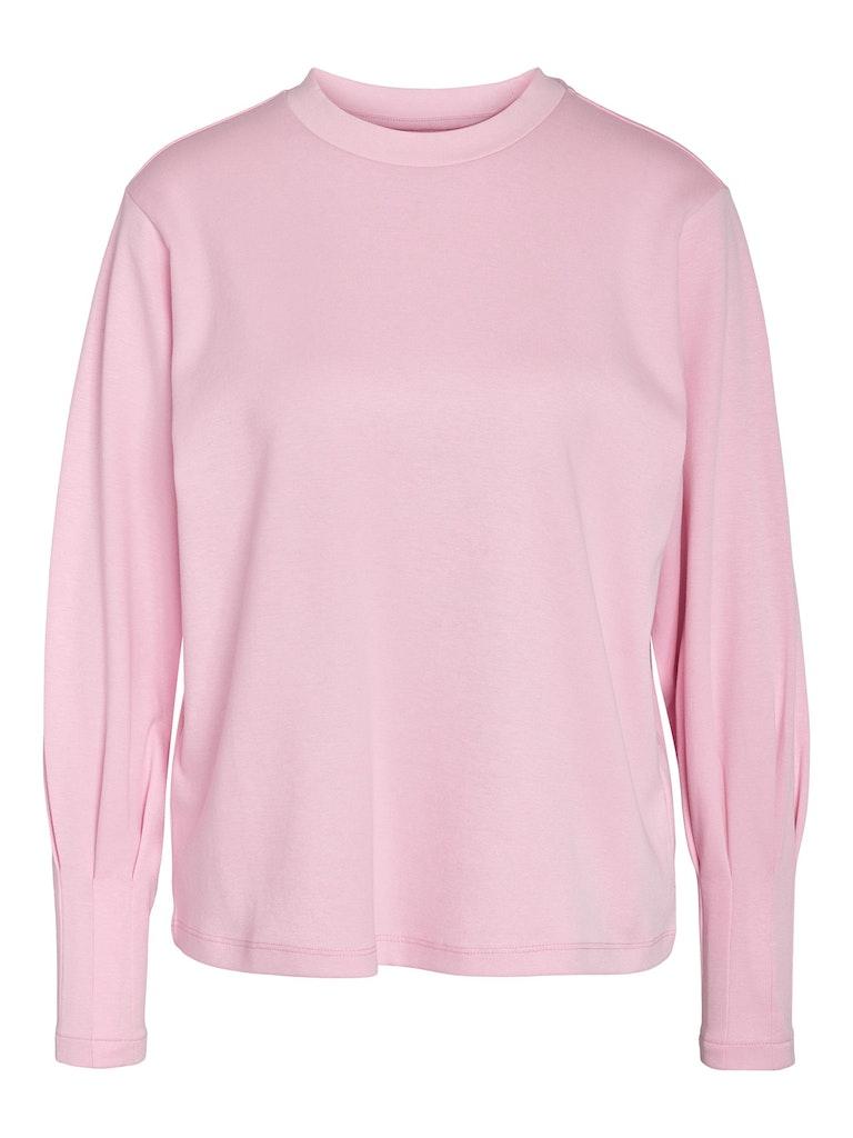 Lange Mouwen O-Hals Sweatshirt met Detail Noisy May , Pink , Dames