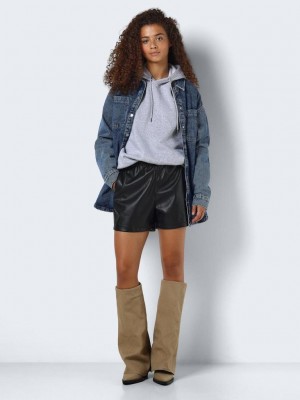 Noisy May NMANDY PU HW SHORTS WVN NOOS Black | Freewear NMANDY PU HW SHORTS WVN NOOS - www.freewear.nl - Freewear