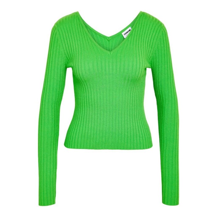 Noisy May NMPERNILLE L/S V-NECK KNIT TOP FWD Classic Green | Freewear NMPERNILLE L/S V-NECK KNIT TOP FWD - www.freewear.nl - Freewear