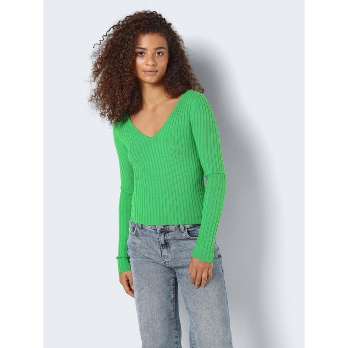 Noisy May NMPERNILLE L/S V-NECK KNIT TOP FWD Classic Green | Freewear NMPERNILLE L/S V-NECK KNIT TOP FWD - www.freewear.nl - Freewear