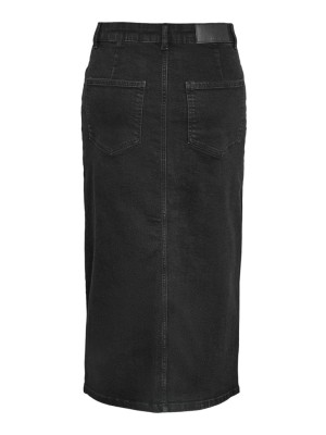 Noisy May NMKATH NW SLIT MIDI SKIRT VI478BL N: Black Denim | Freewear NMKATH NW SLIT MIDI SKIRT VI478BL N: - www.freewear.nl - Freewear