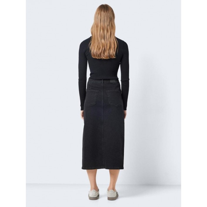 Noisy May NMKATH NW SLIT MIDI SKIRT VI478BL N: Black Denim | Freewear NMKATH NW SLIT MIDI SKIRT VI478BL N: - www.freewear.nl - Freewear
