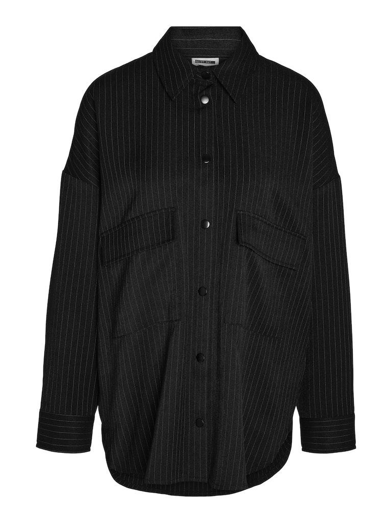 Noisy May - Dallas Pinstripe Black White - Blouse - zwart - XS - 100% katoen
