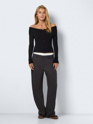 Noisy May NMJULIET L/S CROP KNIT CARDIGAN FWD Black | Freewear NMJULIET L/S CROP KNIT CARDIGAN FWD - www.freewear.nl - Freewear