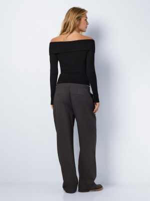 Noisy May NMJULIET L/S CROP KNIT CARDIGAN FWD Black | Freewear NMJULIET L/S CROP KNIT CARDIGAN FWD - www.freewear.nl - Freewear