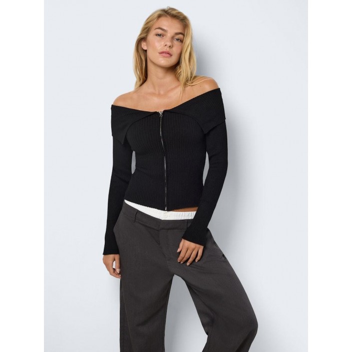 Noisy May NMJULIET L/S CROP KNIT CARDIGAN FWD Black | Freewear NMJULIET L/S CROP KNIT CARDIGAN FWD - www.freewear.nl - Freewear