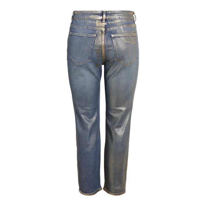 Noisy May NMMONI HW ST ANK GOLDEN COATED JEAN: Dark Blue Denim | Freewear NMMONI HW ST ANK GOLDEN COATED JEAN: - www.freewear.nl - Freewear
