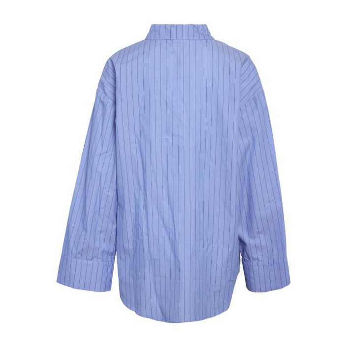 Noisy May NMFREJA L/S SHIRT PINSTRIPES WVN Cashmere Blue/BLACK | Freewear NMFREJA L/S SHIRT PINSTRIPES WVN - www.freewear.nl - Freewear