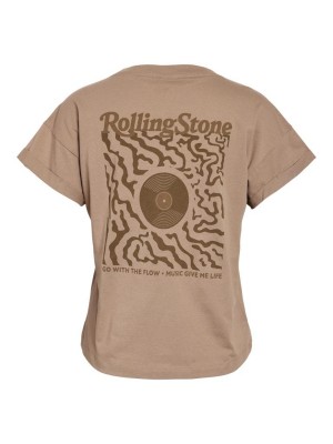 Noisy May NMGABY S/S ROLLINGSTONES LICENSE TE: Silver Mink/ROLLINGSTONES MOREL | Freewear NMGABY S/S ROLLINGSTONES LICENSE TE: - www.freewear.nl - Freewear