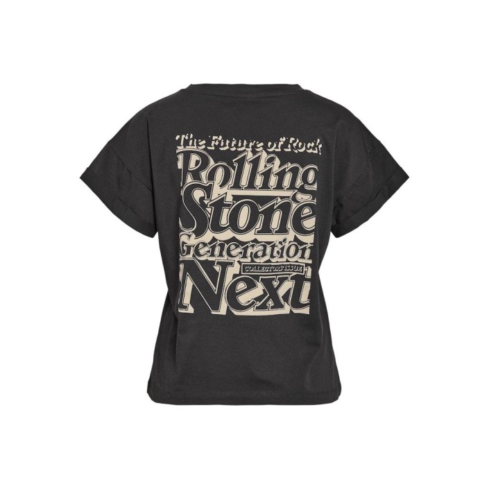 Noisy May NMGABY S/S ROLLINGSTONES LICENSE TE: Obsidian/ROLLINGSTONES OATMEAL | Freewear NMGABY S/S ROLLINGSTONES LICENSE TE: - www.freewear.nl - Freewear