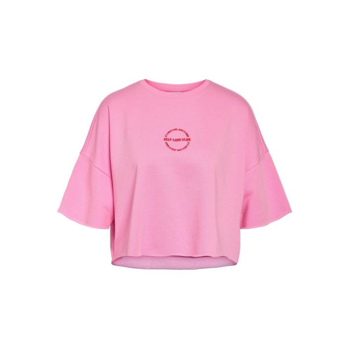 Noisy May NMASTON 2/4 O-NECK SWEAT JRS Bonbon/EMBROID. TOMATO | Freewear NMASTON 2/4 O-NECK SWEAT JRS - www.freewear.nl - Freewear