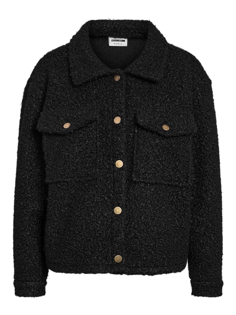 Noisy may Jas Nmhinny L/s Boucle Short Shacket 27033689 Black Dames Maat - L