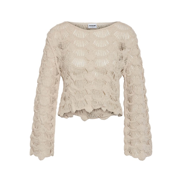 Noisy May NMLANA L/S BOAT NECK BELL SLEEVE KN: Birch | Freewear NMLANA L/S BOAT NECK BELL SLEEVE KN: - www.freewear.nl - Freewear