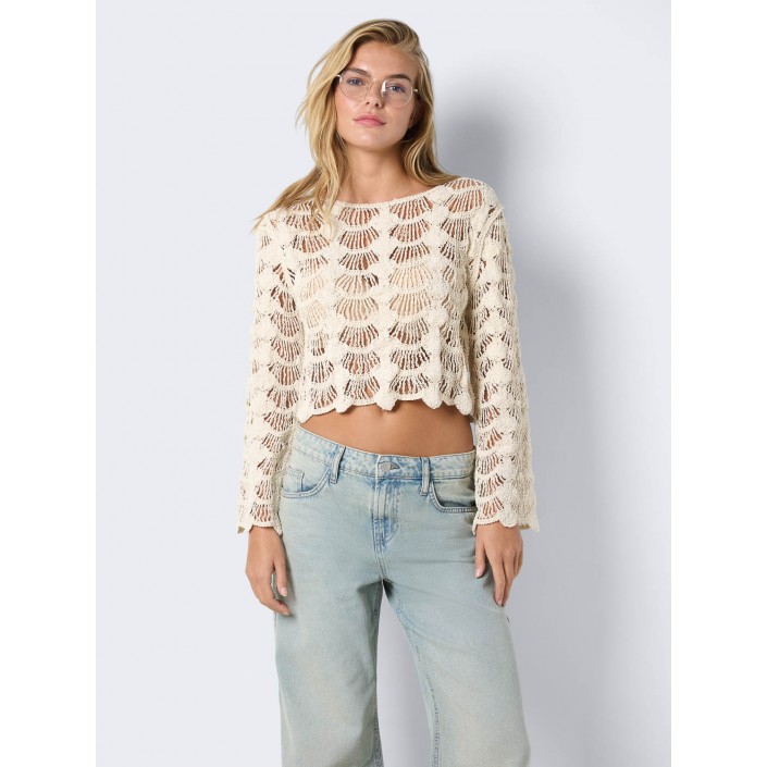 Noisy May NMLANA L/S BOAT NECK BELL SLEEVE KN: Birch | Freewear NMLANA L/S BOAT NECK BELL SLEEVE KN: - www.freewear.nl - Freewear