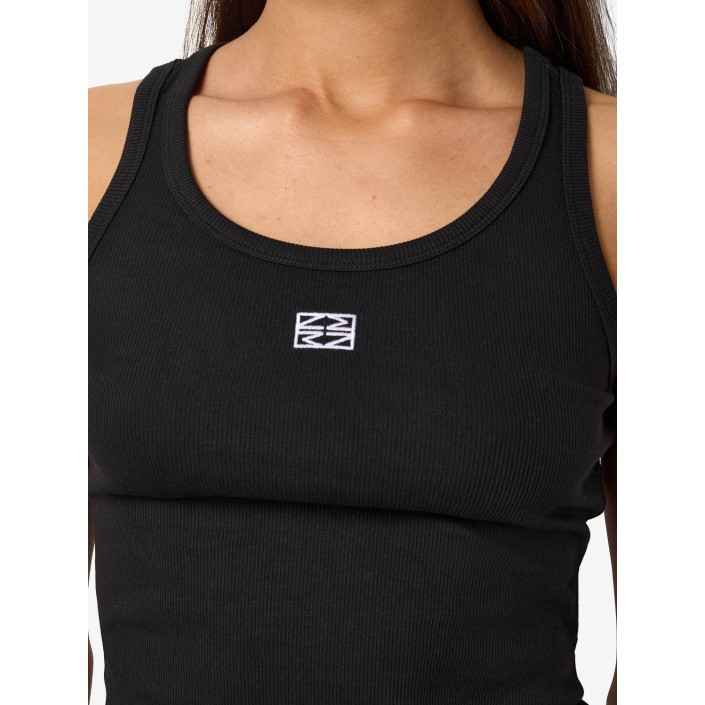 Noisy May -NMJUDY S/L TANK TOP JRS NOOS Black/WHITE EMBR. | Freewear -NMJUDY S/L TANK TOP JRS NOOS - www.freewear.nl - Freewear
