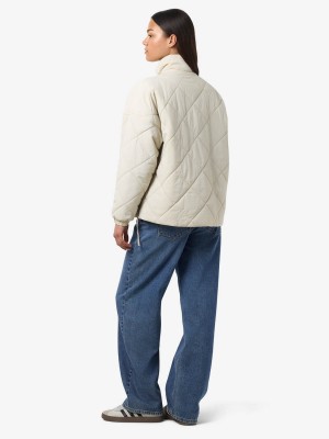 Noisy May NMSCOTT QUILTED JACKET Birch | Freewear NMSCOTT QUILTED JACKET - www.freewear.nl - Freewear