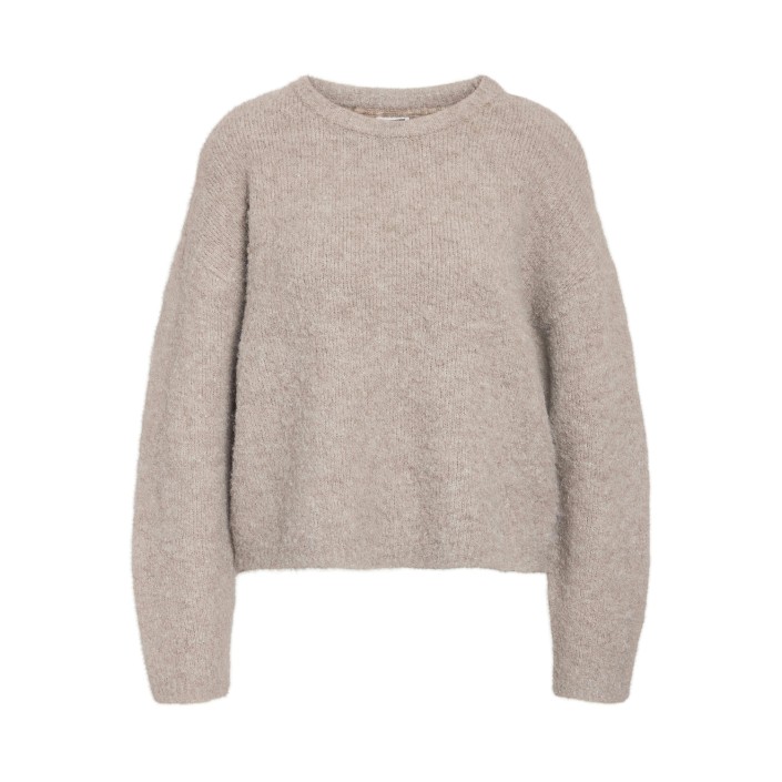 Noisy May NMDOLLY L/S O-NECK KNIT FWD NOOS Silver Mink | Freewear NMDOLLY L/S O-NECK KNIT FWD NOOS - www.freewear.nl - Freewear