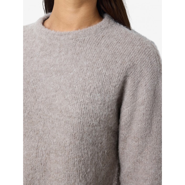 Noisy May NMDOLLY L/S O-NECK KNIT FWD NOOS Silver Mink | Freewear NMDOLLY L/S O-NECK KNIT FWD NOOS - www.freewear.nl - Freewear