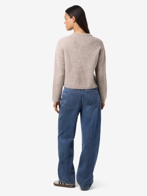 Noisy May NMDOLLY L/S O-NECK KNIT FWD NOOS Silver Mink | Freewear NMDOLLY L/S O-NECK KNIT FWD NOOS - www.freewear.nl - Freewear