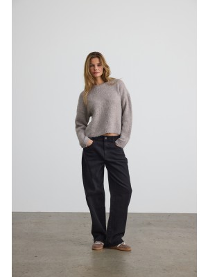 Noisy May NMDOLLY L/S O-NECK KNIT FWD NOOS Silver Mink | Freewear NMDOLLY L/S O-NECK KNIT FWD NOOS - www.freewear.nl - Freewear