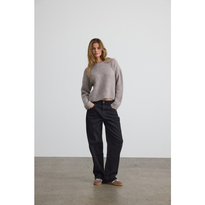 Noisy May NMDOLLY L/S O-NECK KNIT FWD NOOS Silver Mink | Freewear NMDOLLY L/S O-NECK KNIT FWD NOOS - www.freewear.nl - Freewear