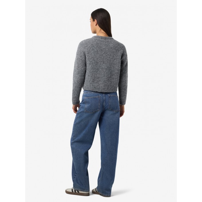 Noisy May NMDOLLY L/S O-NECK KNIT FWD NOOS Medium Grey Melange | Freewear NMDOLLY L/S O-NECK KNIT FWD NOOS - www.freewear.nl - Freewear