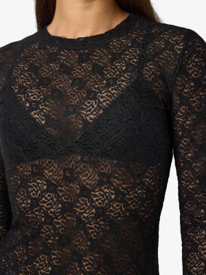 Noisy May NMJUDITH L/S LACE TOP NOOS Black | Freewear NMJUDITH L/S LACE TOP NOOS - www.freewear.nl - Freewear