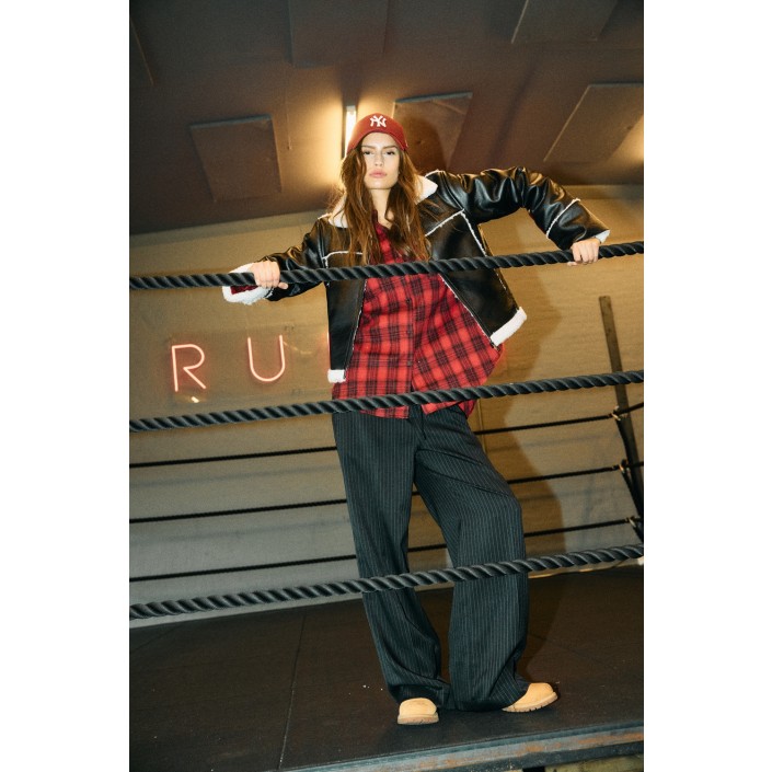 Noisy May NMDALLAS NW PINSTRIPE BOXER PANTS F: Black/WHITE PINSTRIPE | Freewear NMDALLAS NW PINSTRIPE BOXER PANTS F: - www.freewear.nl - Freewear