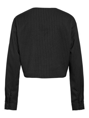 Noisy May NMDALLAS L/S CROP PINSTRIPE SHIRT F: Black/WHITE PINSTRIPE | Freewear NMDALLAS L/S CROP PINSTRIPE SHIRT F: - www.freewear.nl - Freewear
