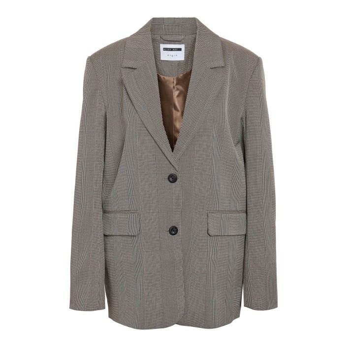 Noisy May NMWERA CHECK BLAZER FWD Toasted Coconut/WINDSOR WINE | Freewear NMWERA CHECK BLAZER FWD - www.freewear.nl - Freewear