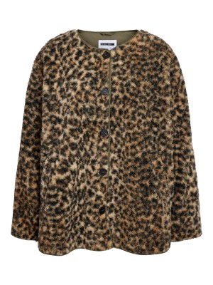 Noisy May NMFELINE LOOSE TEDDY JACKET FWD Birch/LEO | Freewear NMFELINE LOOSE TEDDY JACKET FWD - www.freewear.nl - Freewear