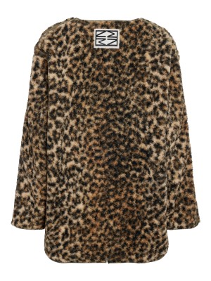 Noisy May NMFELINE LOOSE TEDDY JACKET FWD Birch/LEO | Freewear NMFELINE LOOSE TEDDY JACKET FWD - www.freewear.nl - Freewear