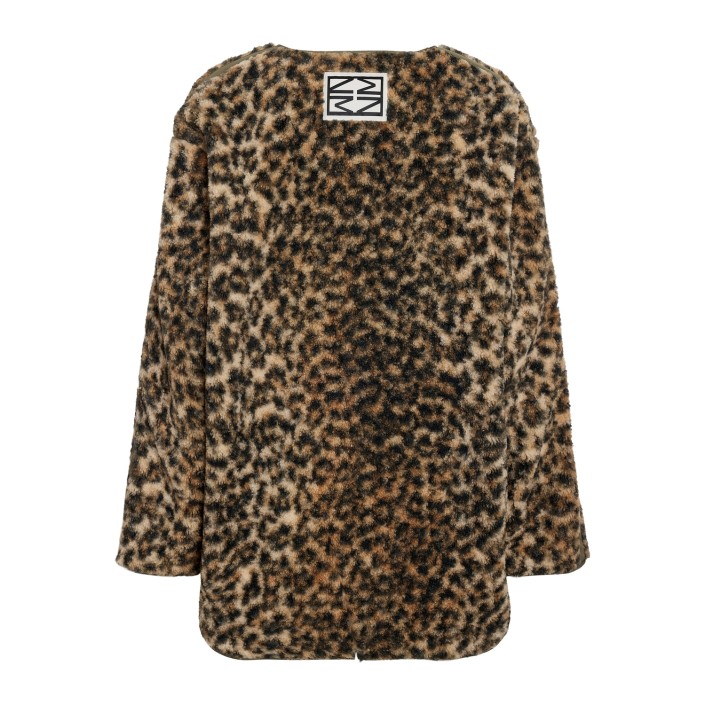 Noisy May NMFELINE LOOSE TEDDY JACKET FWD Birch/LEO | Freewear NMFELINE LOOSE TEDDY JACKET FWD - www.freewear.nl - Freewear