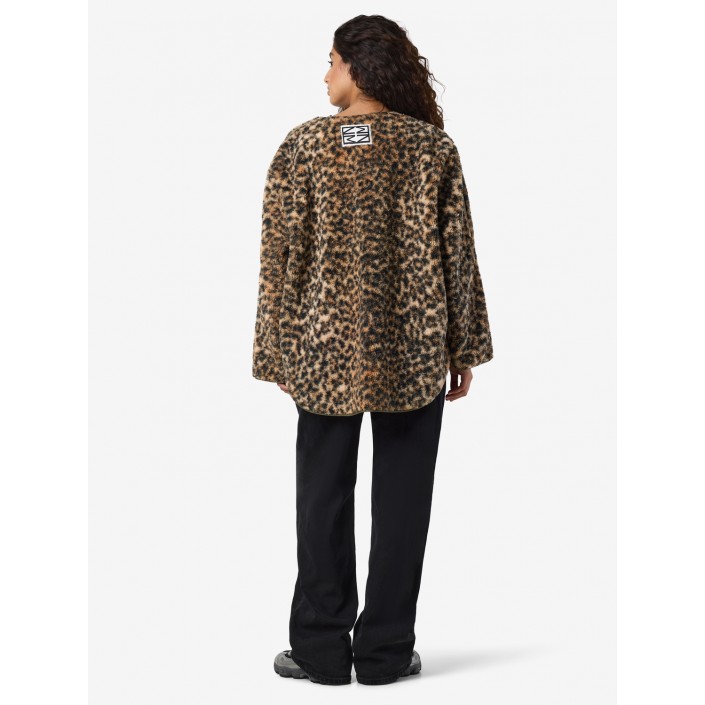 Noisy May NMFELINE LOOSE TEDDY JACKET FWD Birch/LEO | Freewear NMFELINE LOOSE TEDDY JACKET FWD - www.freewear.nl - Freewear