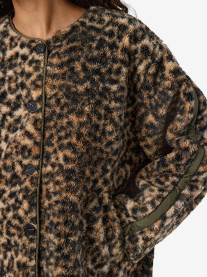 Noisy May NMFELINE LOOSE TEDDY JACKET FWD Birch/LEO | Freewear NMFELINE LOOSE TEDDY JACKET FWD - www.freewear.nl - Freewear