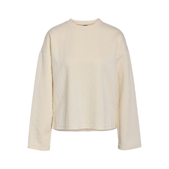 Noisy May NMCORI L/S QUILTED O-NECK JRS FWD Birch | Freewear NMCORI L/S QUILTED O-NECK JRS FWD - www.freewear.nl - Freewear