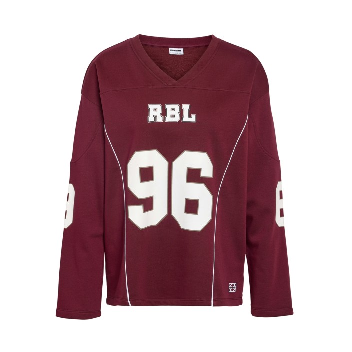 Noisy May NMASTON L/S V-NECK SPORTS SWEAT JRS: Windsor Wine | Freewear NMASTON L/S V-NECK SPORTS SWEAT JRS: - www.freewear.nl - Freewear