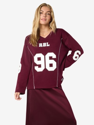 Noisy May NMASTON L/S V-NECK SPORTS SWEAT JRS: Windsor Wine | Freewear NMASTON L/S V-NECK SPORTS SWEAT JRS: - www.freewear.nl - Freewear