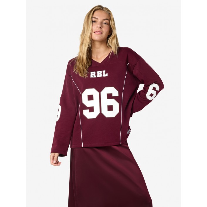 Noisy May NMASTON L/S V-NECK SPORTS SWEAT JRS: Windsor Wine | Freewear NMASTON L/S V-NECK SPORTS SWEAT JRS: - www.freewear.nl - Freewear