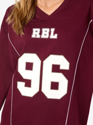 Noisy May NMASTON L/S V-NECK SPORTS SWEAT JRS: Windsor Wine | Freewear NMASTON L/S V-NECK SPORTS SWEAT JRS: - www.freewear.nl - Freewear