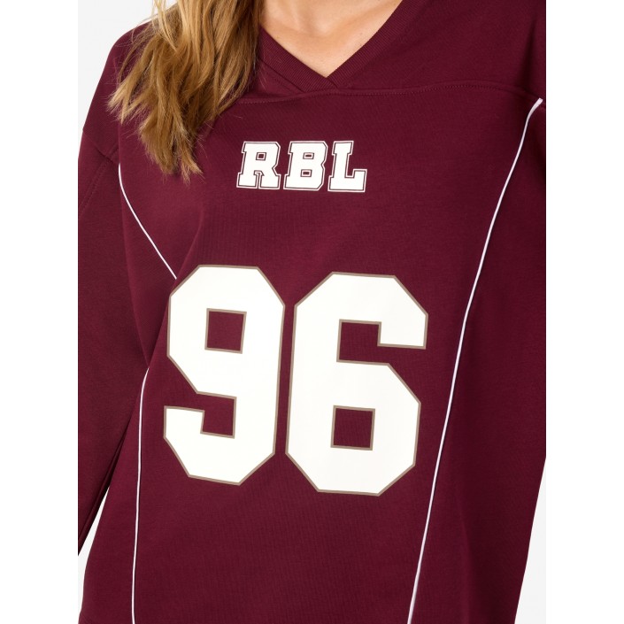 Noisy May NMASTON L/S V-NECK SPORTS SWEAT JRS: Windsor Wine | Freewear NMASTON L/S V-NECK SPORTS SWEAT JRS: - www.freewear.nl - Freewear